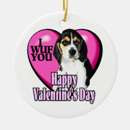 Beagle ik wuf je keramisch ornament
