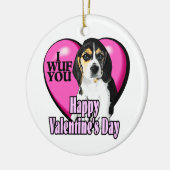 Beagle ik wuf je keramisch ornament (Links)