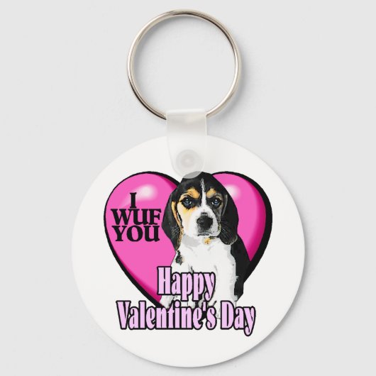Beagle ik wuf je sleutelhanger (Voorkant)