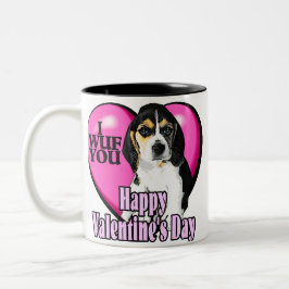 Beagle ik wuf je tweekleurige koffiemok