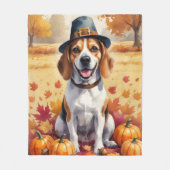 Beagle in Autumn verlaat Thanksgiving Fleece Deken (Voorkant)