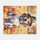 Beagle in Autumn verlaat Thanksgiving Fleece Deken (Voorkant (Horizontaal))