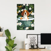 Beagle In Badposter, Grappige Hond Poster, Beagle Poster (Thuiskantoor)
