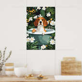 Beagle In Badposter, Grappige Hond Poster, Beagle Poster (Keuken)
