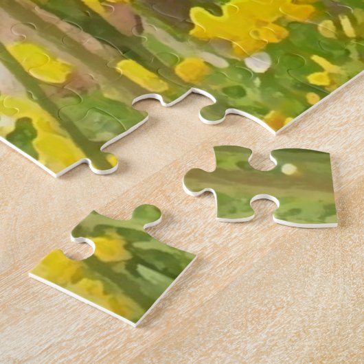 Beagle in bloemen blijft aanmoediging snuiven legpuzzel (Zijkant)