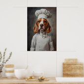 Beagle In Chefs Hat Poster, Pet Poster, Beagle In Poster (Keuken)
