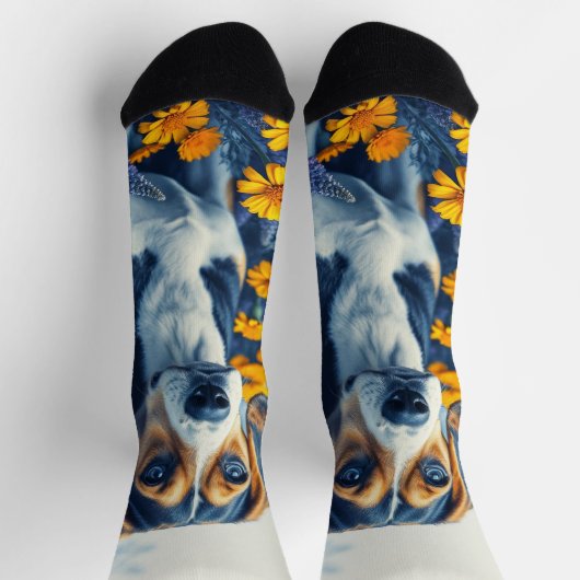 Beagle in de bloemen sokken (Top)