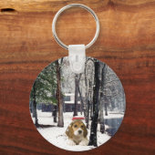 Beagle in de sneeuwSleutelhanger Sleutelhanger (Voorkant)