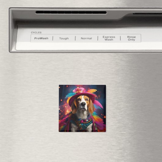 Beagle in een gevederd Pet Magneet (Insitu (Vaatwasser))