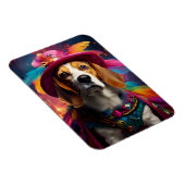 Beagle in een gevederd Pet Magneet (Rechterzijde)