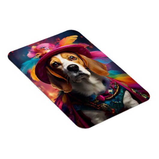 Beagle in een gevederd Pet Magneet (Rechterzijde)