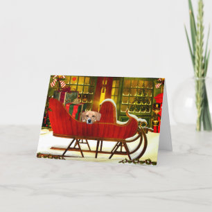 Beagle in een kerstblad feestdagen kaart