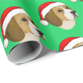 Beagle in een kerstman cadeaupapier (Rol Hoek)