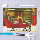 Beagle in een kerstslee tissuepapier (Craft)