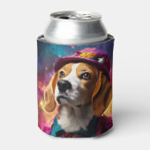 Beagle in een roze Pet Blikjeskoeler (Blikje Voorkant)