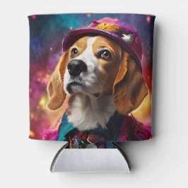 Beagle in een roze Pet Blikjeskoeler