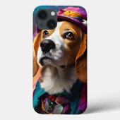 Beagle in een roze Pet Case-Mate iPhone Case (Achterkant)