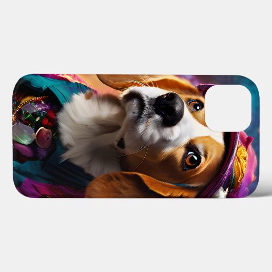 Beagle in een roze Pet Case-Mate iPhone Case (Achterkant (horizontaal))
