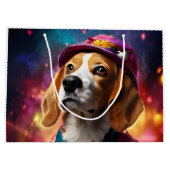 Beagle in een roze Pet Groot Cadeauzakje (Achterkant)