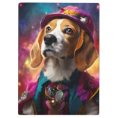 Beagle in een roze Pet Klembord (Achterkant)