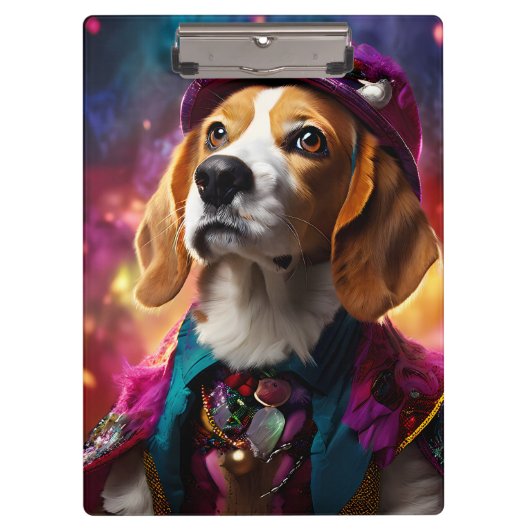 Beagle in een roze Pet Klembord (Voorkant)