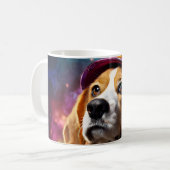 Beagle in een roze Pet Koffiemok (Voorkant links)
