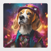 Beagle in een roze Pet Labels (Design 2)
