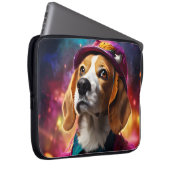 Beagle in een roze Pet Laptop Sleeve (Voorkant Rechts)