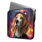 Beagle in een roze Pet Laptop Sleeve (Voorkant Links)