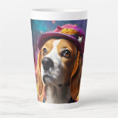 Beagle in een roze Pet Latte Mok (Voorkant)