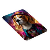Beagle in een roze Pet Magneet (Rechterzijde)