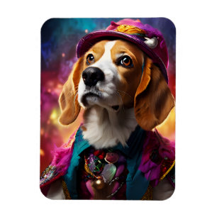 Beagle in een roze Pet Magneet