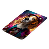 Beagle in een roze Pet Magneet (Linkerzijde)