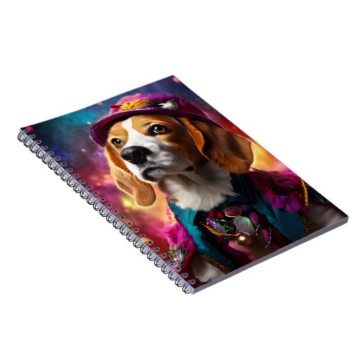 Beagle in een roze Pet Notitieboek (Rechterzijde)