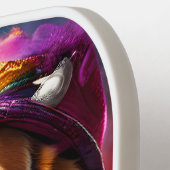 Beagle in een roze Pet Pickleball Paddle (Links Detail)