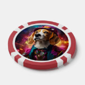 Beagle in een roze Pet Poker Chips (Enkel)