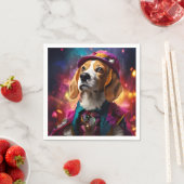 Beagle in een roze Pet Servet (Insitu)