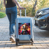 Beagle in een roze Pet Sticker (Koffer Insitu)