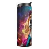 Beagle in een roze Pet Thermosbeker (Gedraaid links)