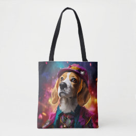 Beagle in een roze Pet Tote Bag