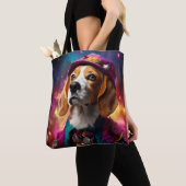 Beagle in een roze Pet Tote Bag (Dichtbij)