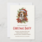 Beagle in een Santa Hat Schattige Pet Dog Christma Kaart (Voorkant)