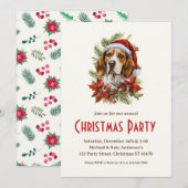 Beagle in een Santa Hat Schattige Pet Dog Christma Kaart (Voorkant / Achterkant)
