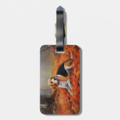 Beagle in herfst laat Herfst inspireren Bagagelabel (Achterkant verticaal)