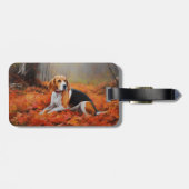 Beagle in herfst laat Herfst inspireren Bagagelabel (Achterkant horizontaal)