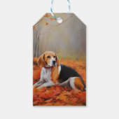 Beagle in herfst laat Herfst inspireren Cadeaulabel (Voorkant)