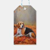 Beagle in herfst laat Herfst inspireren Cadeaulabel (Achterkant)
