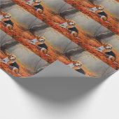 Beagle in herfst laat Herfst inspireren Cadeaupapier (Hoek)