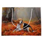 Beagle in herfst laat Herfst inspireren Groot Cadeauzakje (Voorkant)