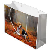 Beagle in herfst laat Herfst inspireren Groot Cadeauzakje (Achterkant Gekanteld)